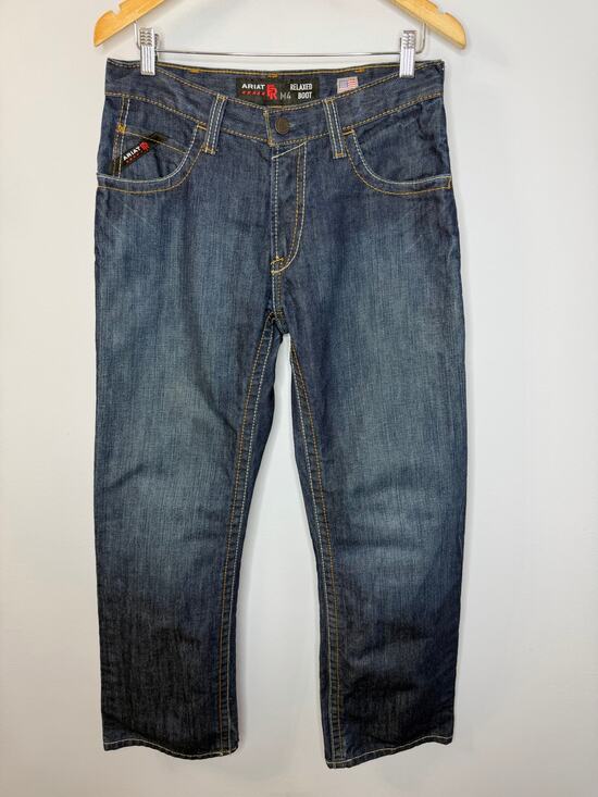 Ariat Other - Ariat Men's Flame Resistant M4 Relaxed Boundary Boot Cut Jean Blue Sz 30x30